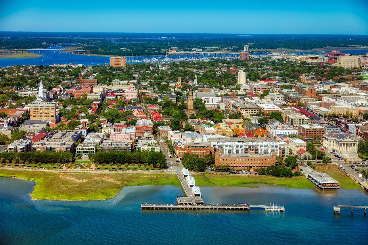 charleston, south carolina, america, city, urban, landmarks, historic, tourism, aerial view, buildings, cityscape, downtown, hdr, bay, harbor, nature, pier, dock, sea, ocean, charleston, charleston, charleston, charleston, charleston, south carolina, south carolina, south carolina